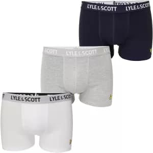 Lyle & Scott Boys 3 Pack Boxer Set - Navy/White/Grey