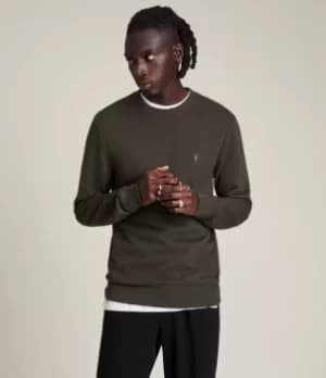 AllSaints Mens Raven Crew Sweatshirt, Dark Grey, Size: M