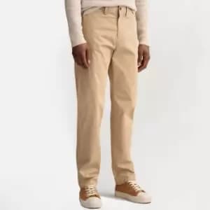 GANT Men Allister Regular Fit Twill Chinos (32-32) Beige