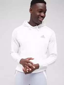 adidas Melange Hoodie - White/Grey Size L, Men