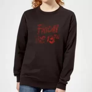 Friday the 13th Logo Blood Womens Sweatshirt - Black - M - Black
