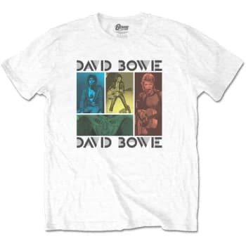 David Bowie - Mick Rock Photo Collage Unisex Large T-Shirt - White