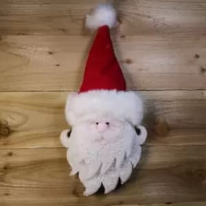 Christmas Santa Head with Velvet Hat & Hanging Hoop 50cm