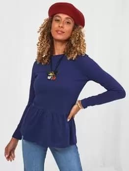 Joe Browns Perfect Peplum Top - Blue Size 10, Women
