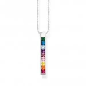 Sterling Silver Colourful Stones Necklace KE2146-477-7-L45V