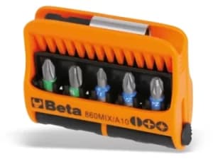 Beta Tools 860 MIX/A10 10pc Bit Set (Flat, PH, PZ) with Magnetic Holder in Case