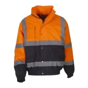 Yoko Hi-Vis Two Tone Bomber Jacket (M) (Orange/Navy)