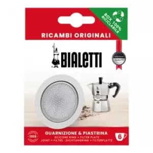 Gasket and filter plate for Bialetti Induction 6 cup moka pots