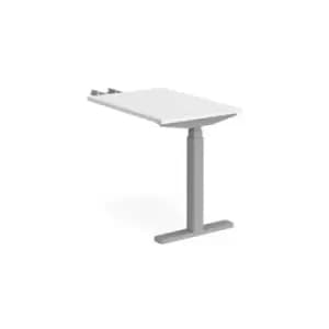 Height Adjustable Desk Rectangular Desk With Return 600mm White Tops With Silver Frames Elev8 Touch