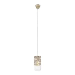 Hanging Ceiling Pendant Light Brown Patina & Glass 1 x 60W E27 Feature Lamp