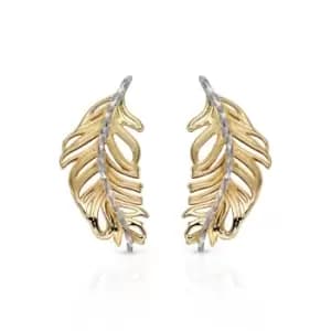 JG Signature 9ct Gold Diamond-Cut Feather Earrings