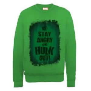 Marvel Avengers Assemble Hulk Stay Angry Sweatshirt - Green - L