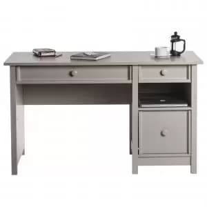 Teknik Office Cobblestone Grey Home Office Computer Desk With A4 Filer
