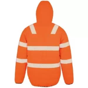 Result Genuine Recycled Mens Ripstop Padded Jacket (L) (Fluorescent Orange) - Fluorescent Orange