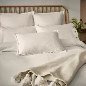 William Morris Pure Linen Cotton Kingsize Duvet Cover, White