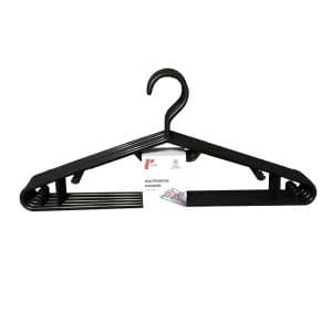 H and L Russel Russel H and L Russel Plastic Hangers - 5 Pack - Black