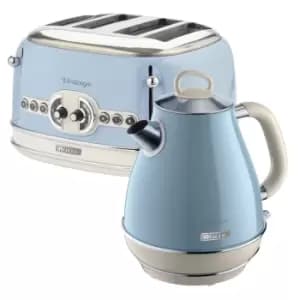 Ariete Blue Jug Kettle and 4 Slice Toaster Pack