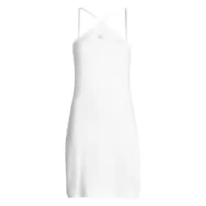 Calvin Klein Jeans Waffle Halter Dress - White