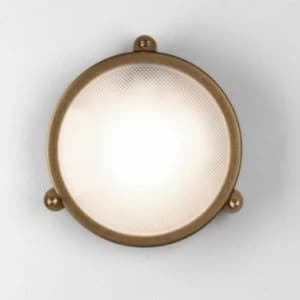 1 Light Outdoor Bulkhead Wall Light Antique Brass IP65, E27