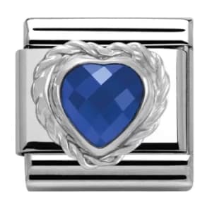 Nomination CLASSIC Silvershine Blue Faceted Hearts Charm 330603/007