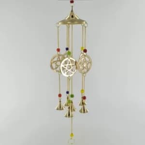 Pentagram Brass Windchime 38cm