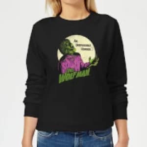 Universal Monsters The Wolfman Retro Womens Sweatshirt - Black