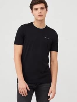 Ted Baker Short Sleeve Branded T-Shirt - Black, Size 2, Men