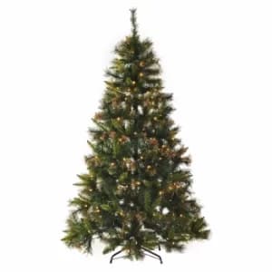 Pre Lit Artificial Pine Christmas Tree with PVC Needles 150cm