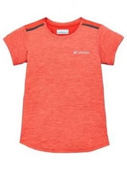 Columbia Girls Tech Trek Short Sleeve T-Shirt - Coral
