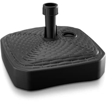 Large Poly Rattan Sun Parasol Stand✓ Black Brown or White✓ Fill with Sand Water Grit✓ eckig anthrazit (de) - Deuba