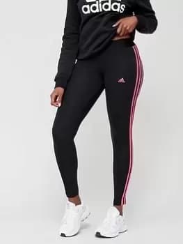 Adidas Sportswear Essentials Sports Leggings, Black/Pink, Size 2Xs, Women