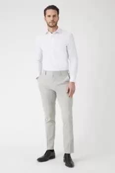 Slim Fit Stone Pow Check Suit Trousers