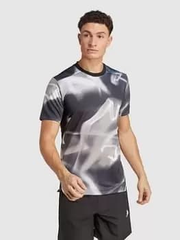 adidas Performance Designed 4 Training Heat.rdy Allover Print Hiit T-Shirt, Grey, Size 2XL, Men