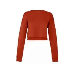 Bella + Canvas Ladies Cropped Sweatshirt (M) (Brick)