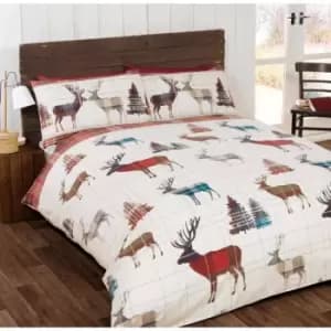 Rapport Home Furnishings Rapport Home Stag Flannelette Duvet Set Multi King