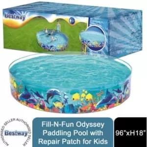 Fill-N-Fun Odyssey Kids Paddling Pool with Repair Patch 96”xН18- Bestway