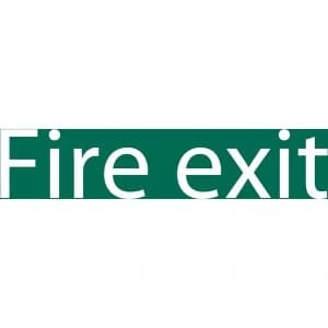 Draper Fire Exit Sign 200mm 50mm Standard