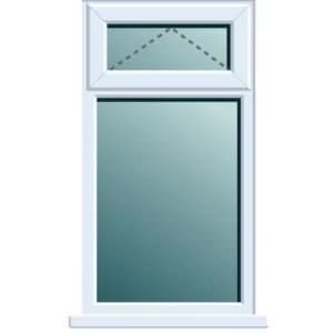 White PVCu Top hung over fixed lite Window H970mm W905mm