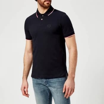 Armani Exchange Tipped Collar Polo Shirt Navy Size M Men