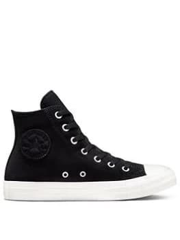 Converse Chuck Taylor All Star Hi Top Plimsolls - Black/White, Size 3, Women