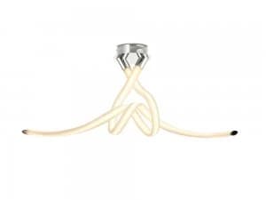 Semi Flush Ceiling Bow, 50W LED, 3000K, 3750lm, Polished Chrome, Frosted Acrylic