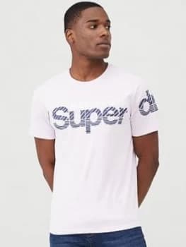 Superdry Core Split Logo T-Shirt - Light Pink, Size 2XL, Men