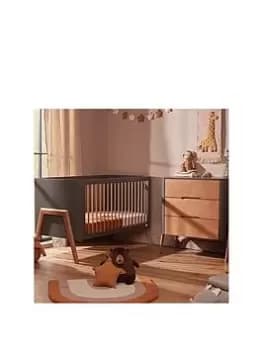 Troll Torsten 2Pc Set Cot Bed And Dresser Grey/Teak