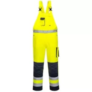 Portwest - TX52YNRL - sz L Dijon Hi-Vis Bib and Brace - Yellow/Navy - Yellow/Navy