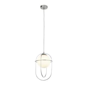 1 Light Pendant - Chrome With Opal Glass Ball