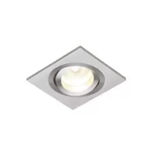 Netlighting Tetra 1 Light Recessed Downlight Brushed Silver Anodised, GU10