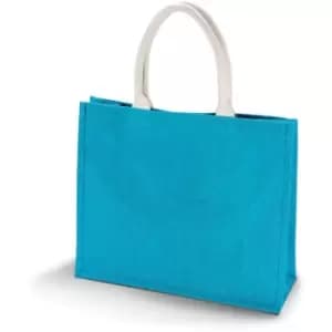 Womens/Ladies Jute Beach Bag (One Size) (Turquoise) - Kimood