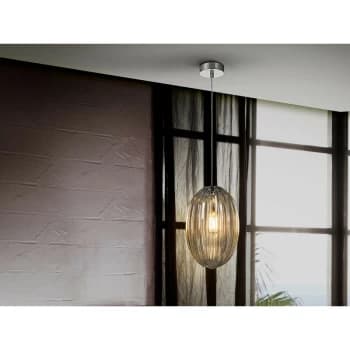 Schuller Lighting - Schuller Ovila Pendant Light with Small Grey Shade in Cognac Tonality