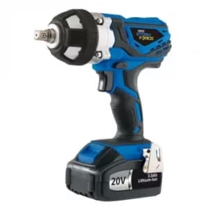 Draper 20V Cordless Impact Wrench, 1/2" Sq. Dr., 2 x 3.0Ah Batteries