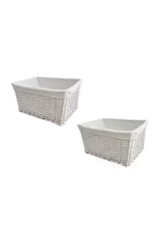 Set Of 2 Big Huge Deep Fireplace Log Storage Basket 58 x 43 x 32 cm